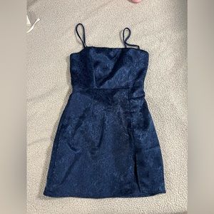 XS mini sparkly navy blue dress with slit